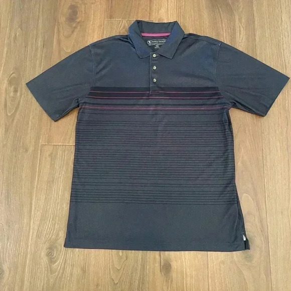 Men’s pebble beach performance golf striped polo size medium - Picture 3 of 9